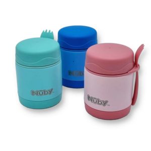 Boîte thermos repas inox Nuby 3 couleurs (rose, bleu, turquoise)