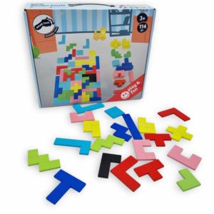 puzzle tetris en bois boite